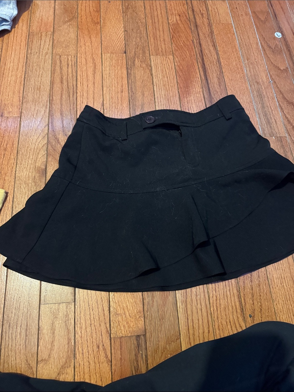 Justice Black Mini Skirt with Ruffle Hem